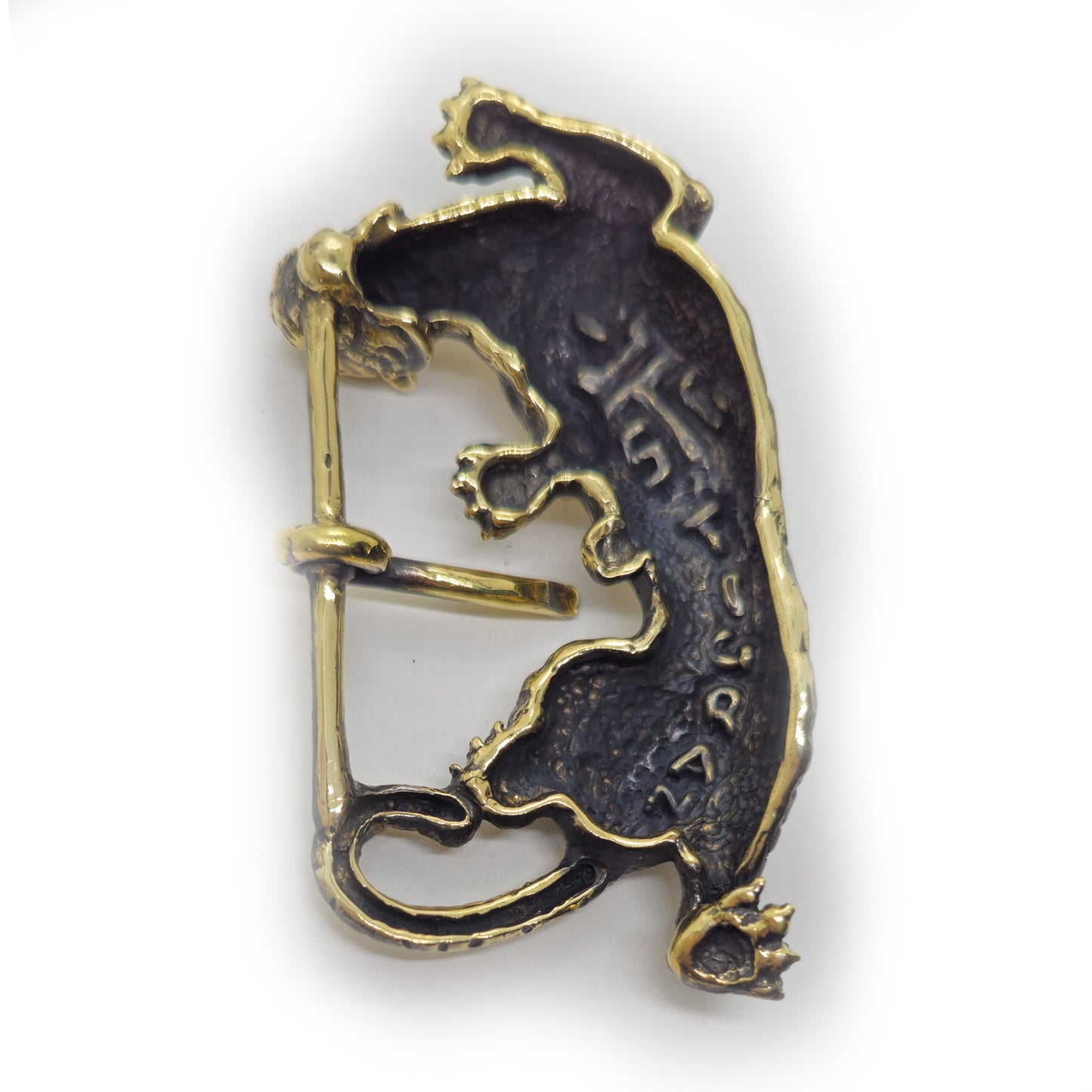 Tiger Hunting Brass belt Buckle