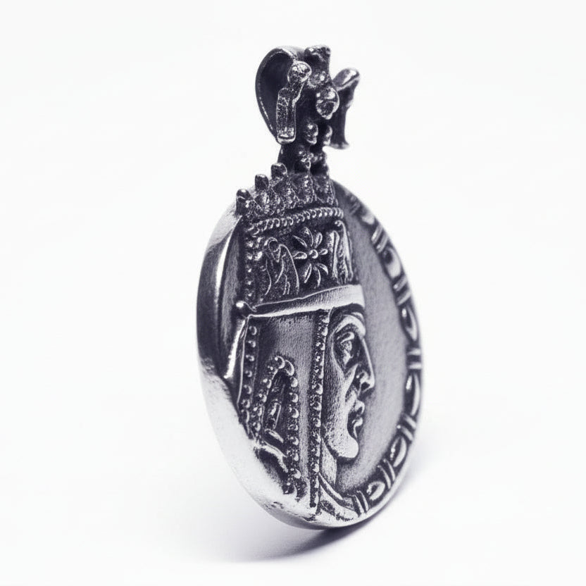 Tigranes the Great Sterling Silver Pendant, Antique Finish