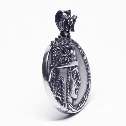 Tigranes the Great Sterling Silver Pendant, Antique Finish