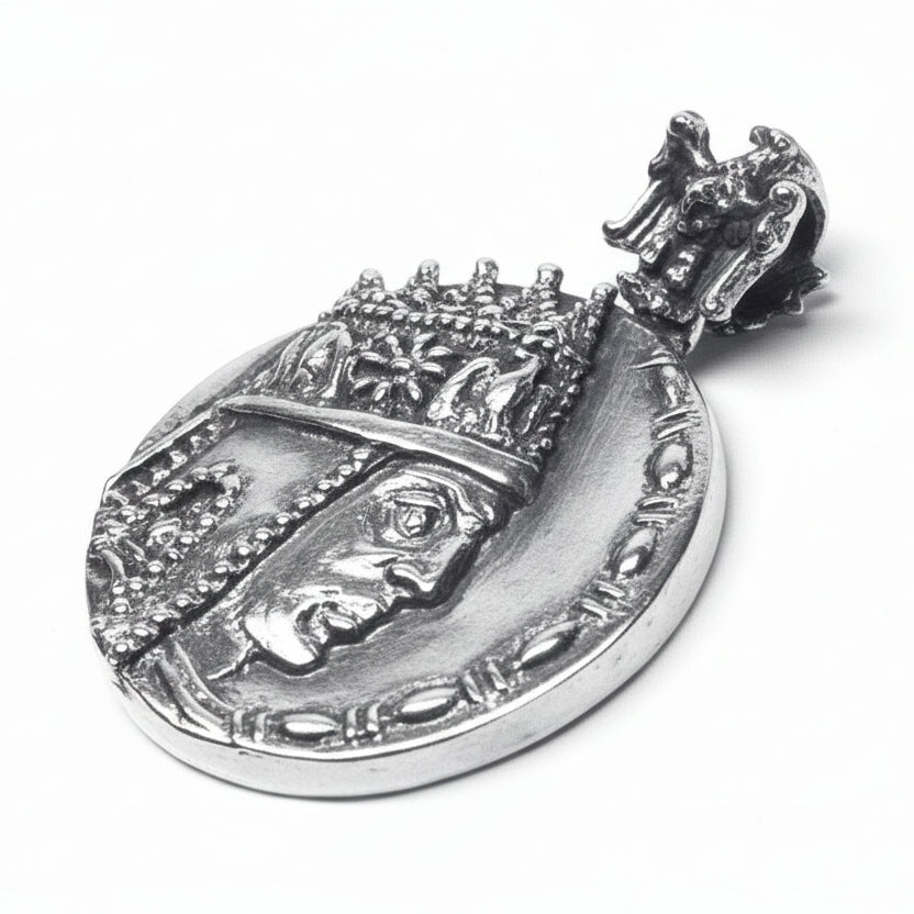 Tigranes the Great Sterling Silver Pendant, Antique Finish