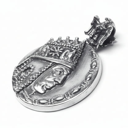 Tigranes the Great Sterling Silver Pendant, Antique Finish