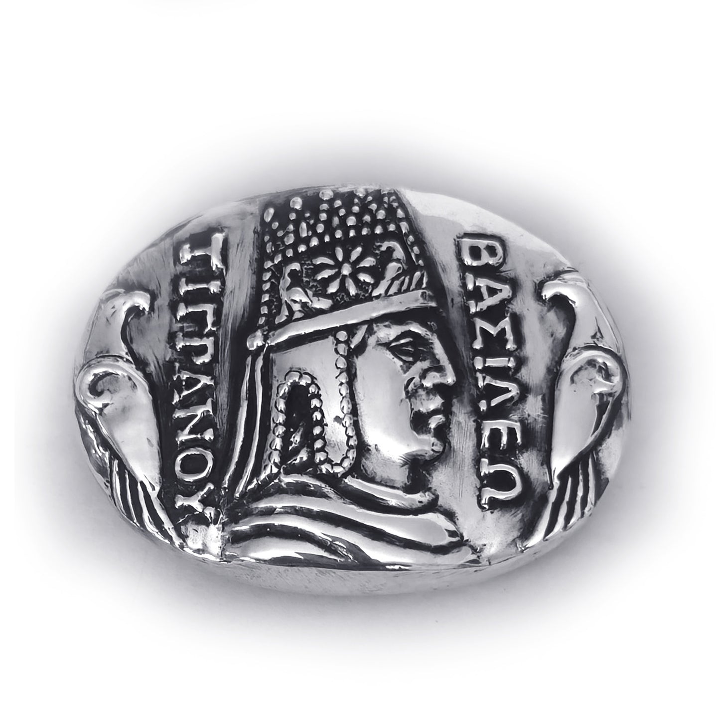 Tigranoy Vasileo the Great Oval Shape Sterling Silver Belt Buckle