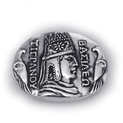 Tigranoy Vasileo the Great Oval Shape Sterling Silver Belt Buckle