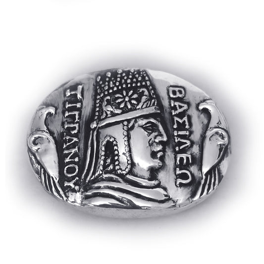 Tigranoy Vasileo the Great Oval Shape Sterling Silver Belt Buckle