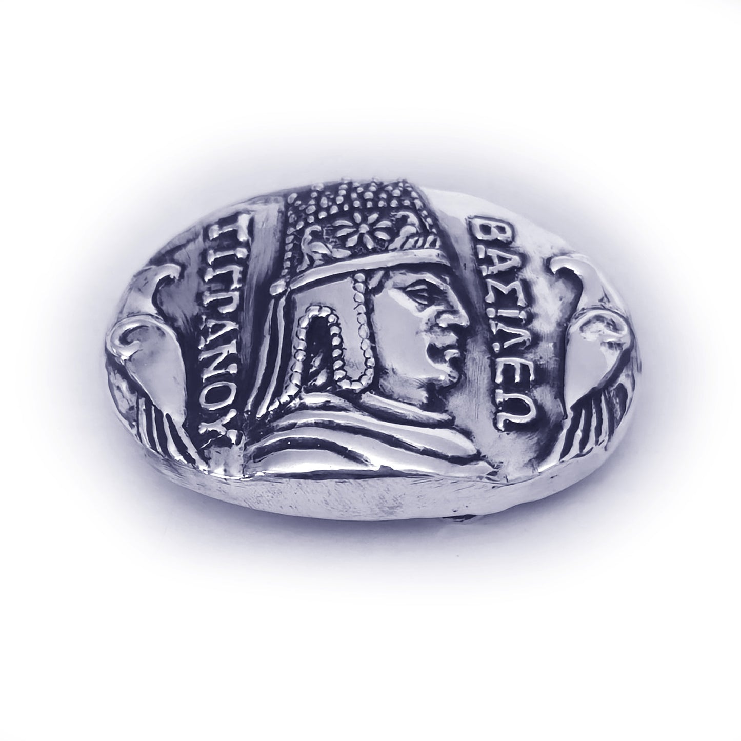 Tigranoy Vasileo the Great Oval Shape Sterling Silver Belt Buckle