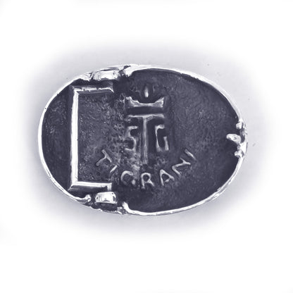 Tigranoy Vasileo the Great Oval Shape Sterling Silver Belt Buckle