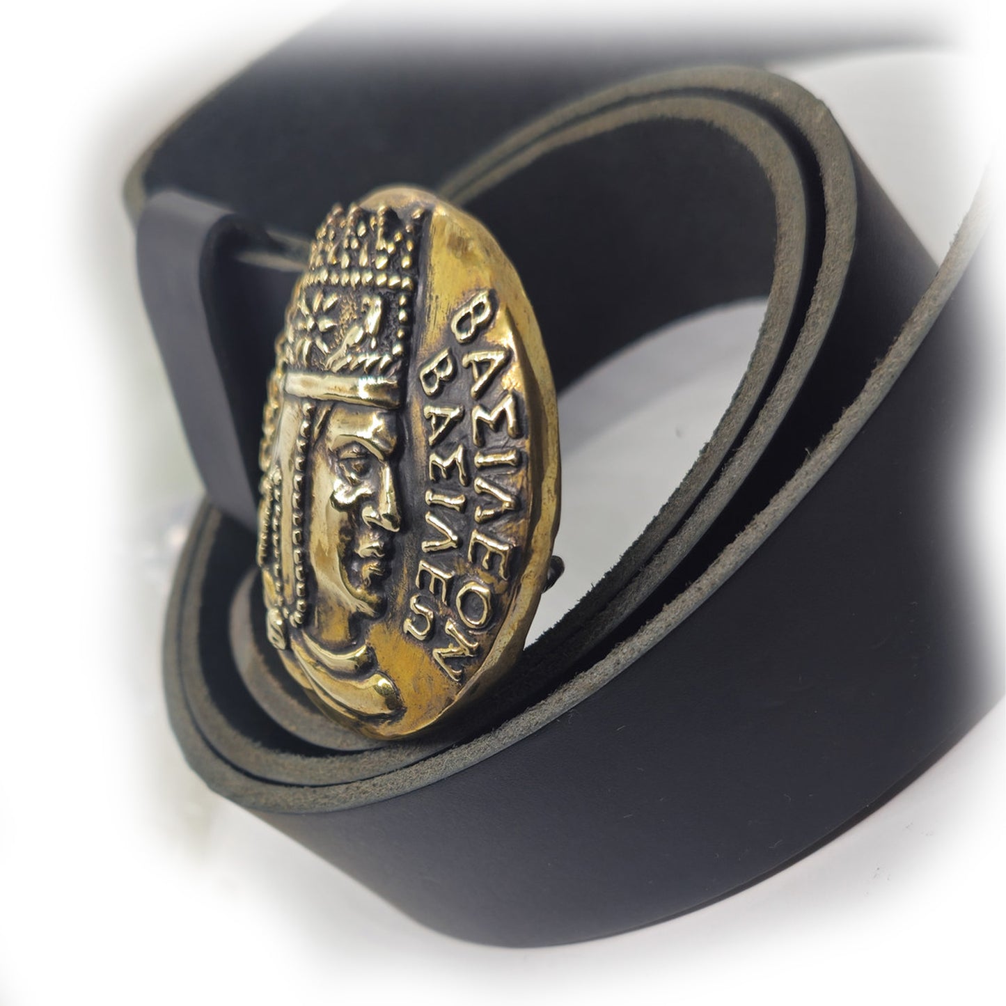Tigran Kings of King Vasileon Vasilen Armenian Brass Belt Buckle with Genuine leather 1.5-inch Belt