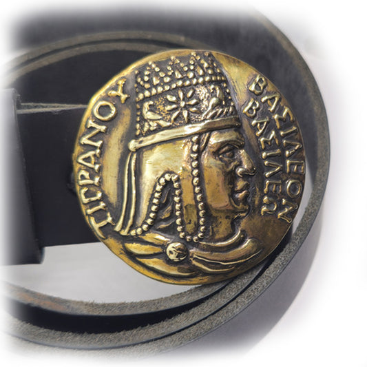 Tigran Kings of King Vasileon Vasilen Armenian Brass Belt Buckle with Genuine leather 1.5-inch Belt