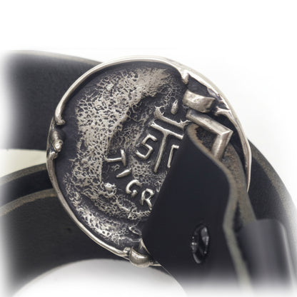 Tigran Kings of King Vasileon Vasilen Armenian Silver Belt Buckle with Genuine leather 1.5-inch Belt
