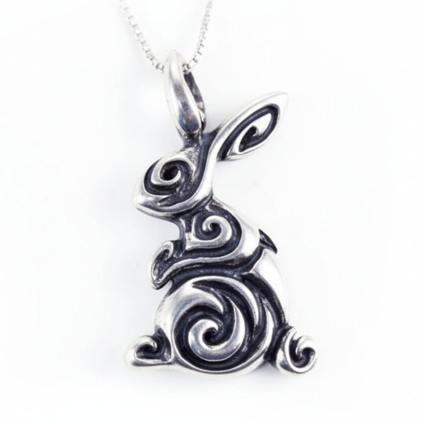 Tribal Rabbit Sterling Silver Pendant