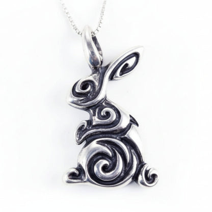 Tribal Rabbit Sterling Silver Pendant