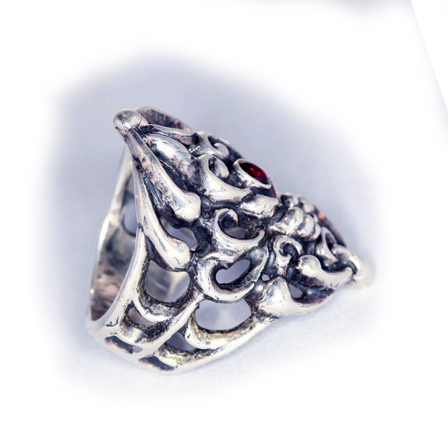Tribal Spider Silver Ring V1
