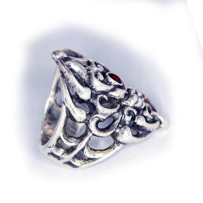 Tribal Spider Silver Ring V1