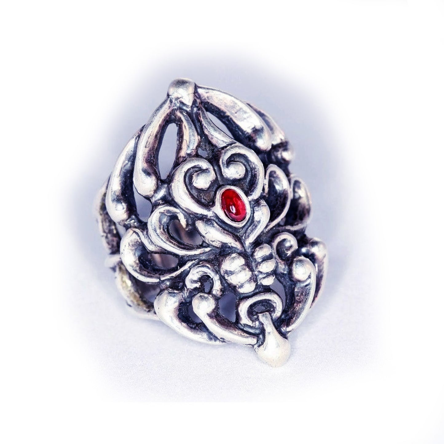 Tribal Spider Silver Ring V1