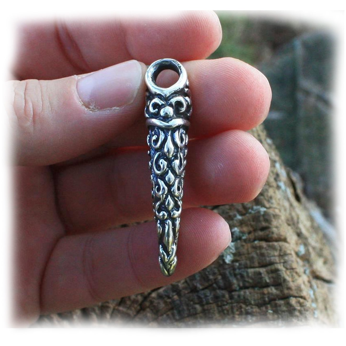 Tribal Tooth Sterling Silver Pendant