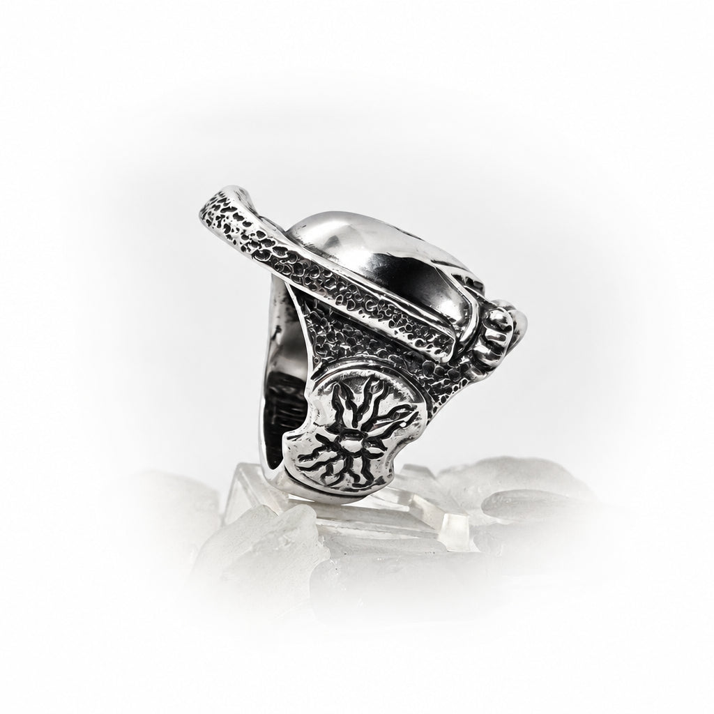 Trojan Warfarer Helmet of Achilles Sterling Silver Ring V2 By Tigrani