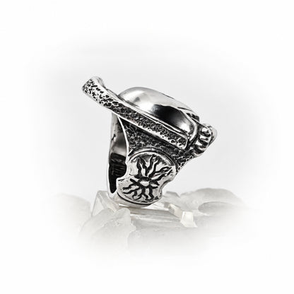 Trojan Warfarer Helmet of Achilles Sterling Silver Ring V2 By Tigrani