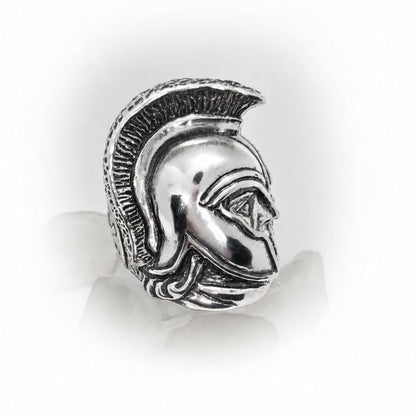 Trojan Warfarer Helmet of Achilles Sterling Silver Ring V2 By Tigrani