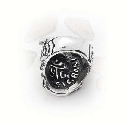 Trojan Warfarer Helmet of Achilles Sterling Silver Ring V2 By Tigrani