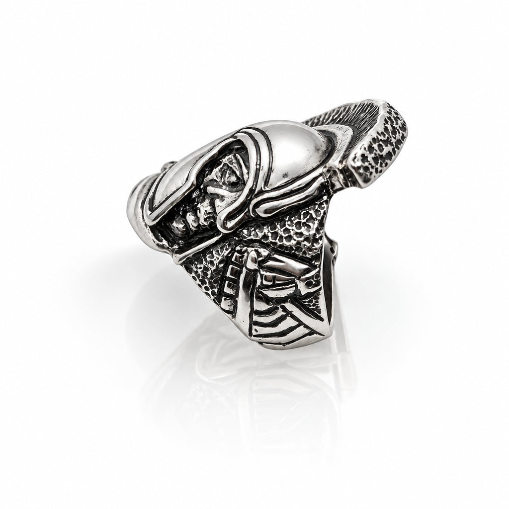 Trojan Warfarer Helmet of Achilles Sterling Silver Ring V2 By Tigrani