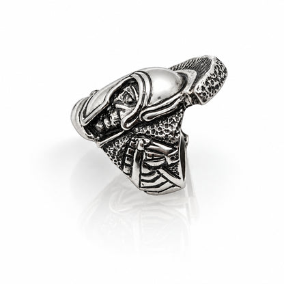 Trojan Warfarer Helmet of Achilles Sterling Silver Ring V2 By Tigrani