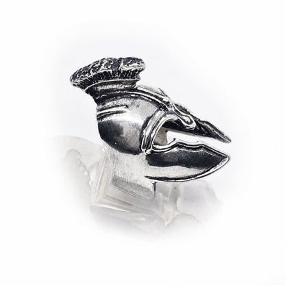 Trojan Warfarer Helmet of Achilles Sterling Silver Ring V1