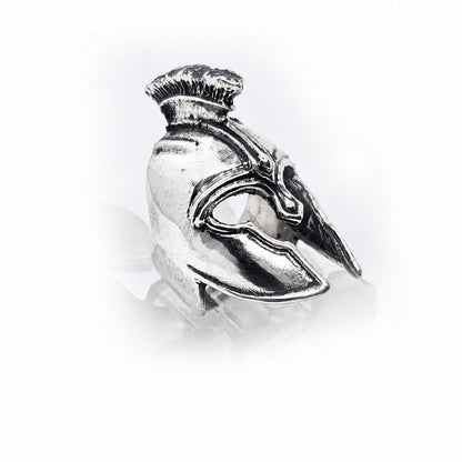 Trojan Warfarer Helmet of Achilles Sterling Silver Ring V1
