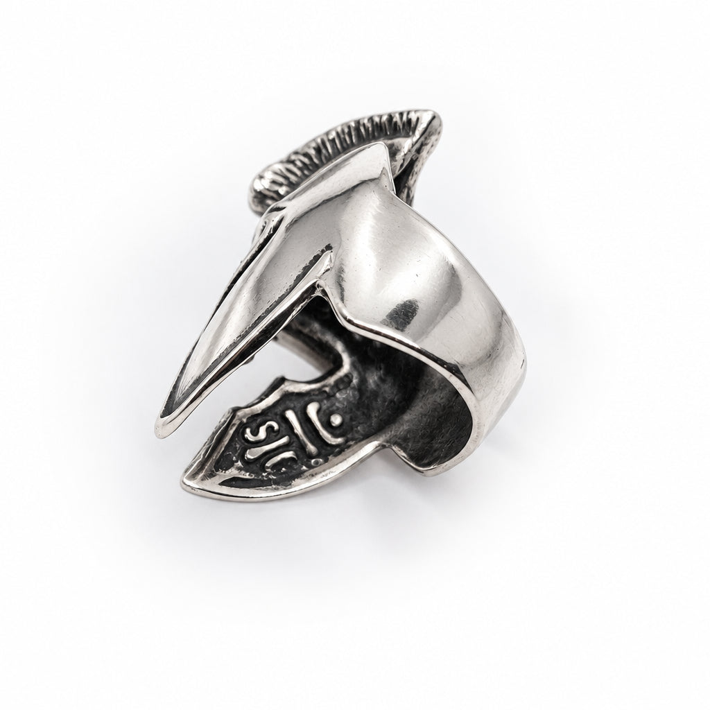 Trojan Warfarer Helmet of Achilles Sterling Silver Ring V1