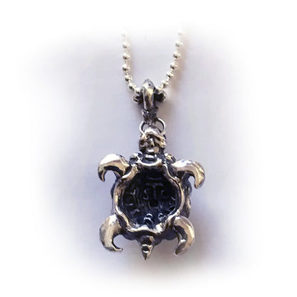 Turtle Ruby Silver Pendant
