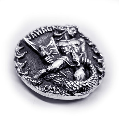 Vahagn Armenian Goddess of Fire Thunder and Warrior Spirit Silver Belt Buckle