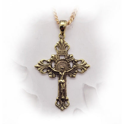 Vintage Cross with Jesus Christ 18kt Gold Pendant