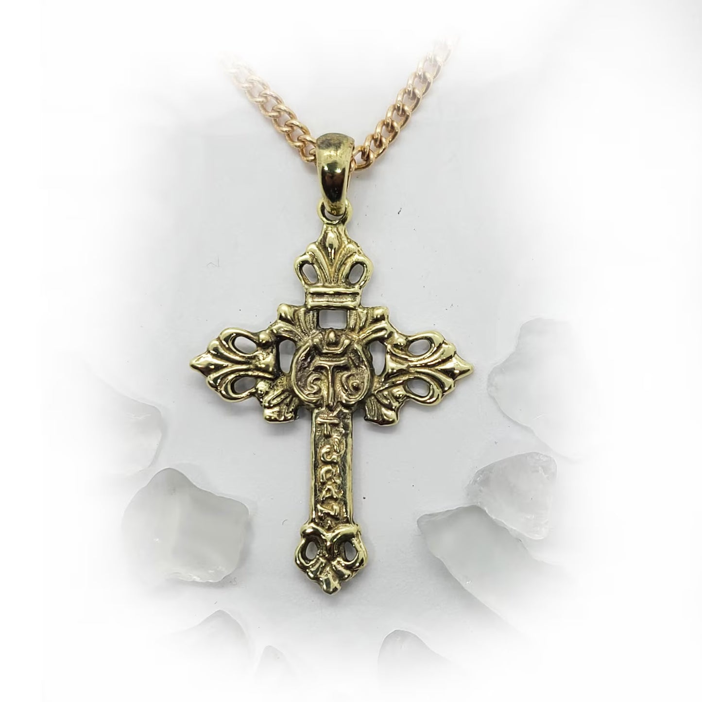 Vintage Cross with Jesus Christ 18kt Gold Pendant