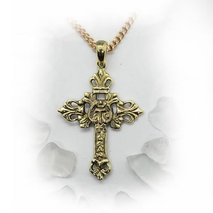 Vintage Cross with Jesus Christ 18kt Gold Pendant