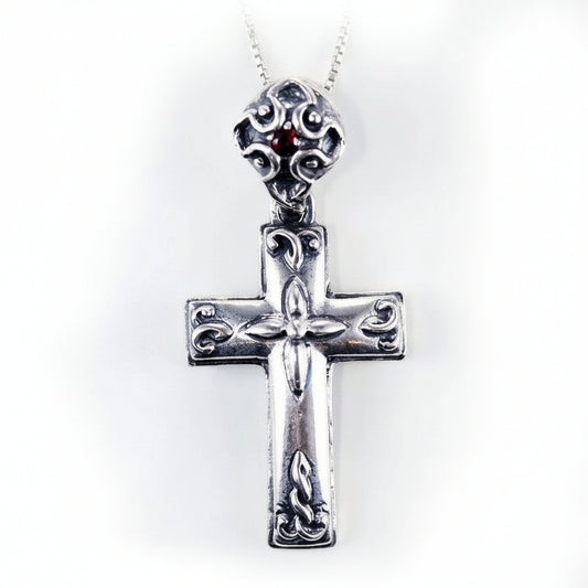 Vintage Style Cross Sterling Silver Pendant