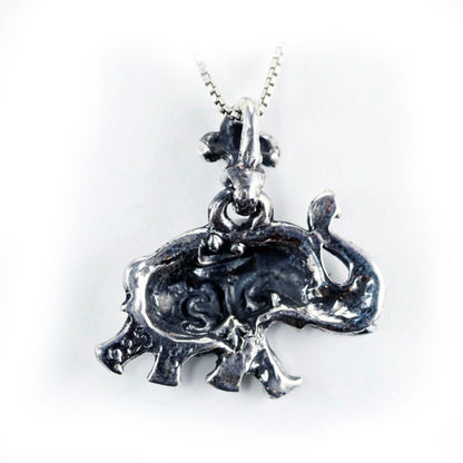 Walking Elephant Sterling silver Pendant