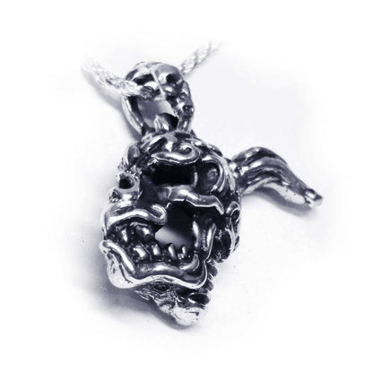 Warrior Skull Fighter Sterling Silver Pendant