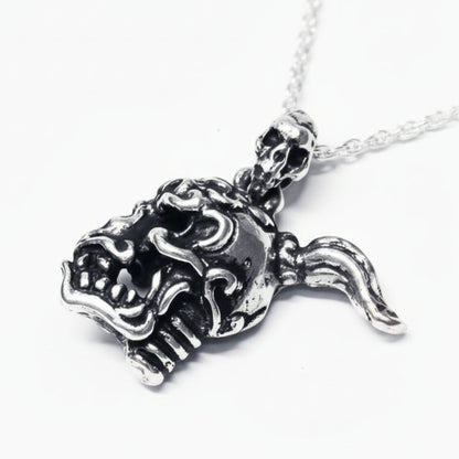 Warrior Skull Fighter Sterling Silver Pendant