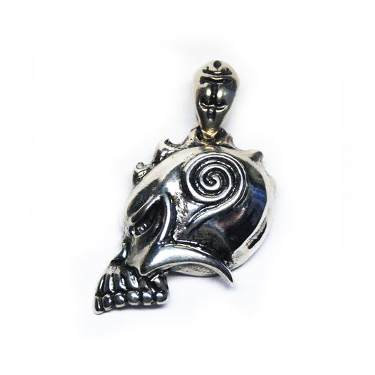 Warrior Skull Sterling Silver Pendant
