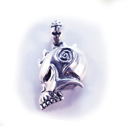 Warrior Skull Sterling Silver Pendant