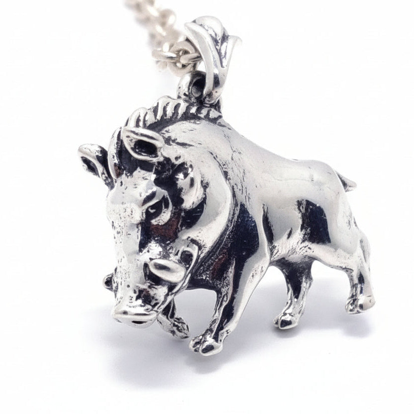 Warthog Sterling Silver Pendant
