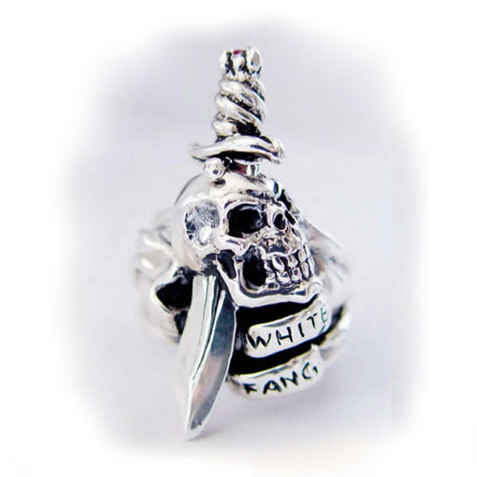 White Fang Toothpick Sterling Silver Ring