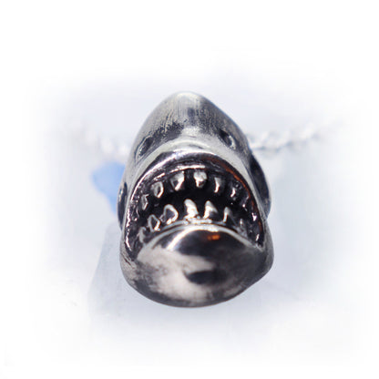 White Shark Face Sterling Silver Pendant