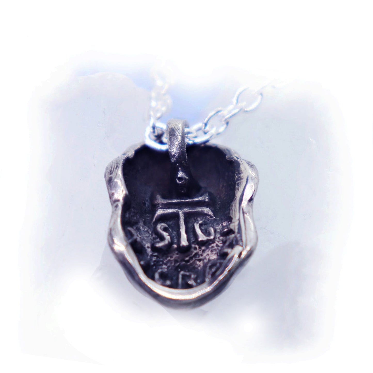 White Shark Face Sterling Silver Pendant