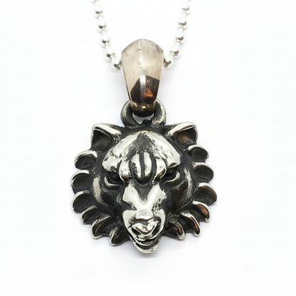 Wolf Head Sterling Silver Pendant