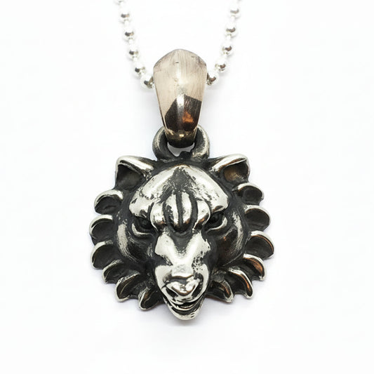 Wolf Head Sterling Silver Pendant