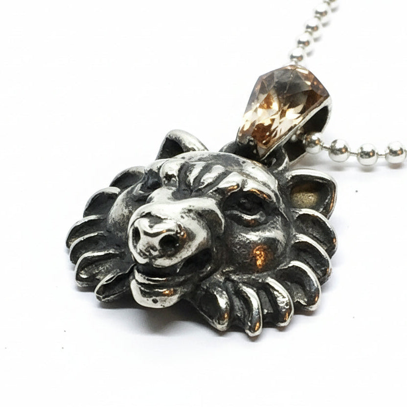 Wolf Head Sterling Silver Pendant
