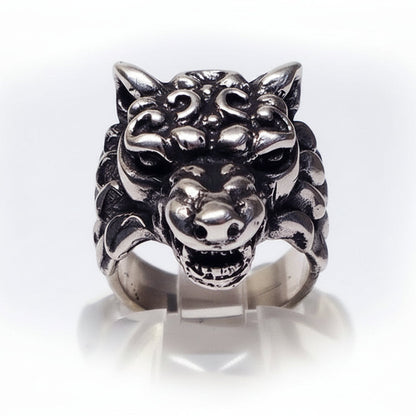 Wolf angry sterling Silver Ring