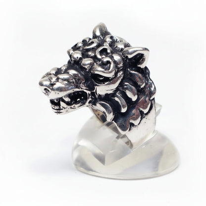 Wolf angry sterling Silver Ring