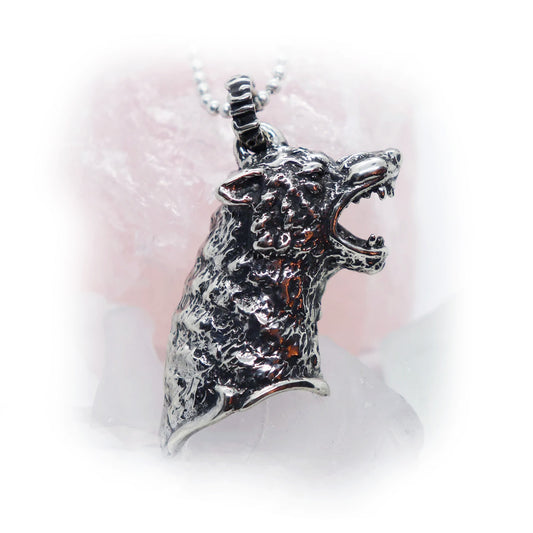 Wolf Sterling Silver Pendant