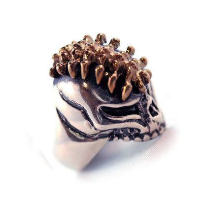 Wormy Skull Sterling Silver Ring